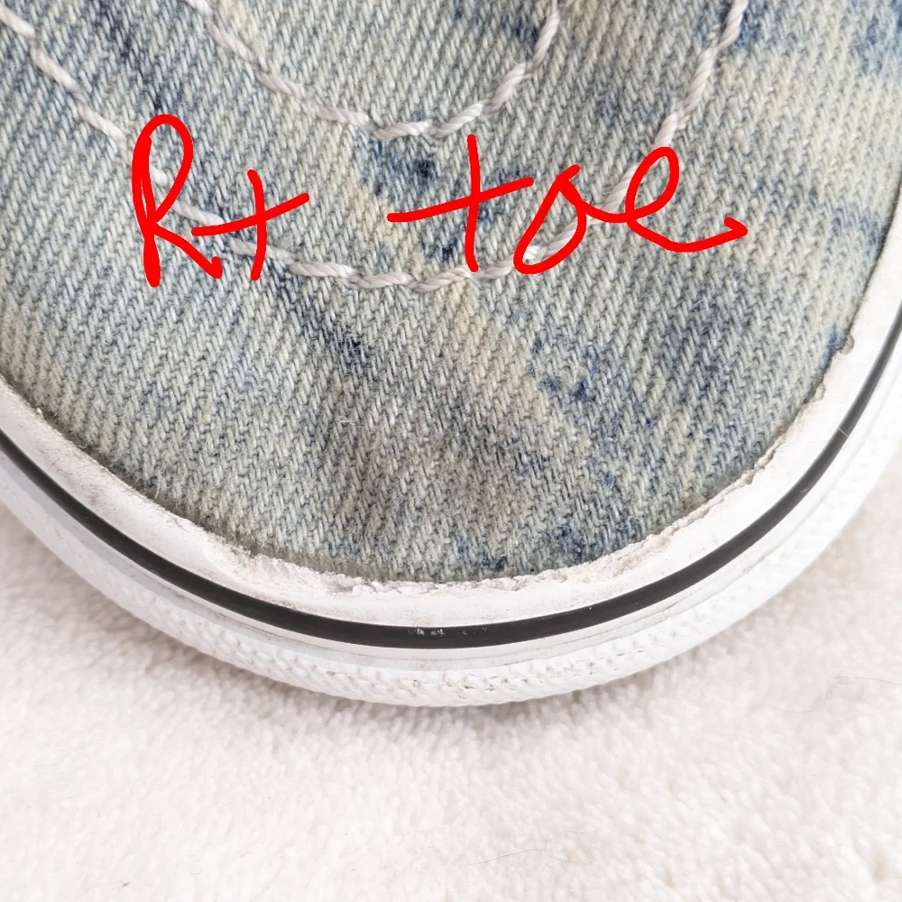 Vans Sk8-Hi Acid Wash‎ Denim Jean Sneakers Skater Grunge Goth Sz W6.5 M5